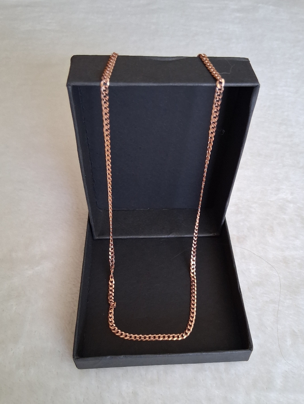 Rose Gold Over solid 925 SS Italian Cuban Chain 18"
